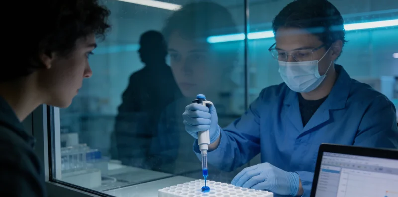 万核基因实验室内,身穿白大褂的