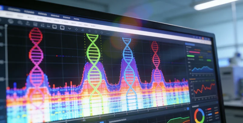 电脑屏幕上显示着病原体检测分析
