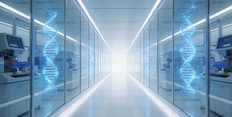 专业医学实验室内,技术人员操作