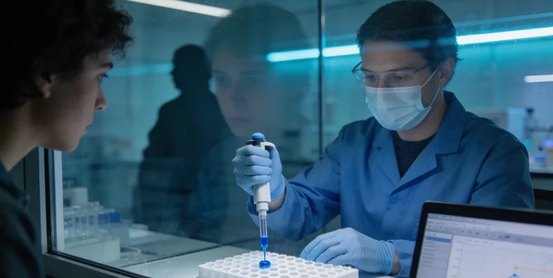 医院检验科或实验室内部工作场景