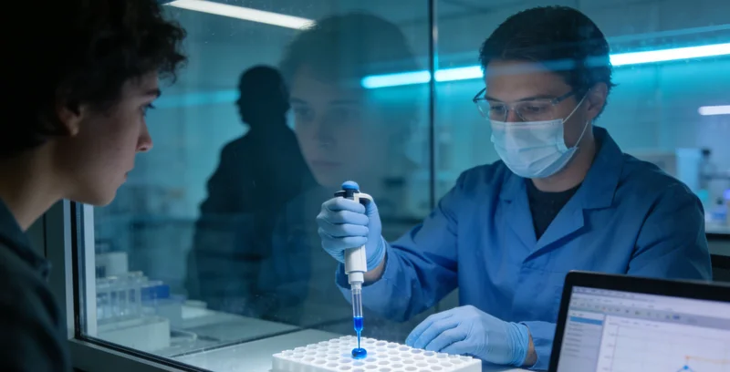 高通量基因测序仪正在运行，屏幕