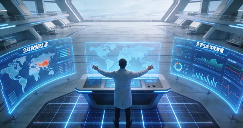 高科技基因测序实验室内部工作场