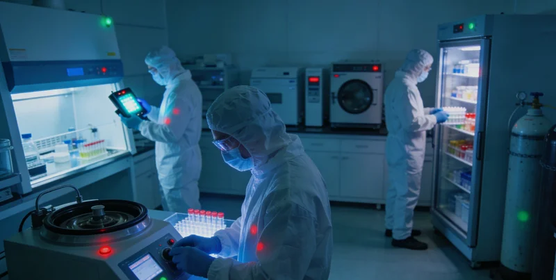 生信分析员正在电脑前分析复杂的