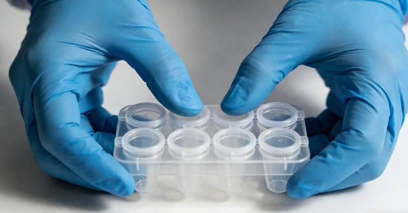 实验人员在生物安全柜内进行无菌