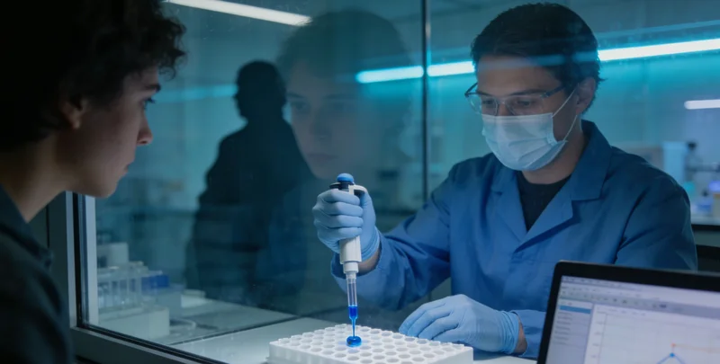 专业技术人员在张掖本地实验室内