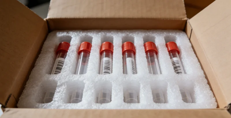 一个密封的档案袋放在桌面上，旁