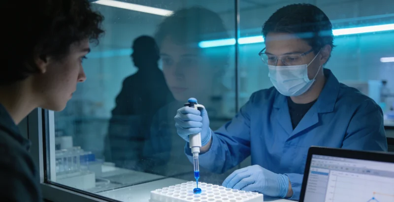 高通量基因测序仪正在运行,屏幕