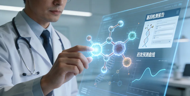 北海医院医生与患者共同查看基因