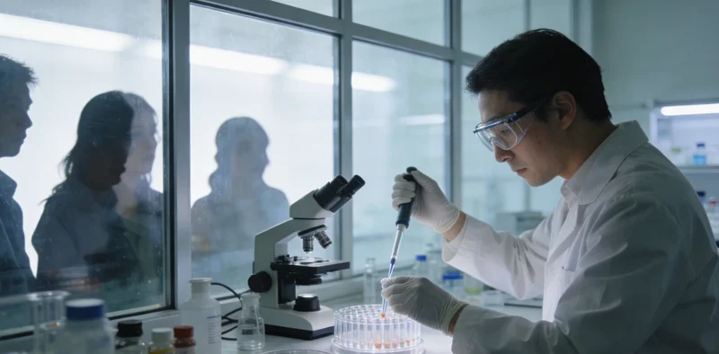 专业实验室内，技术人员正在操作