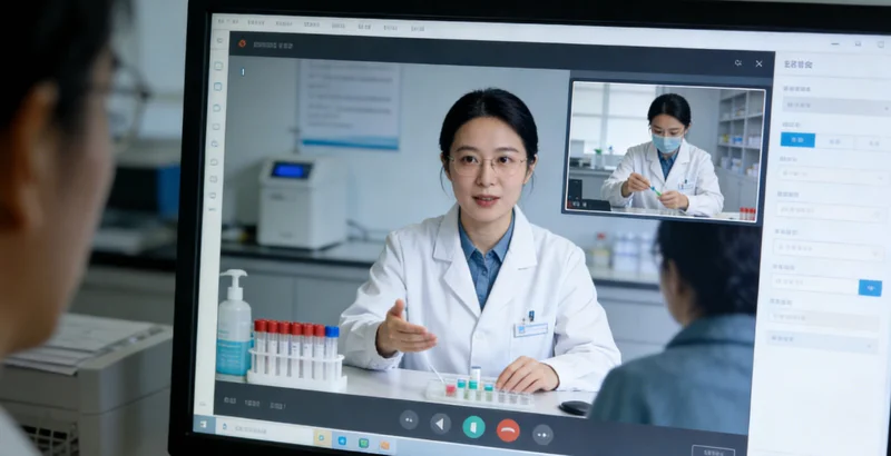 专业遗传咨询师正在通过视频连线