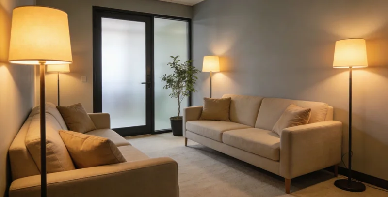 医生在诊室内与患者沟通,查看影