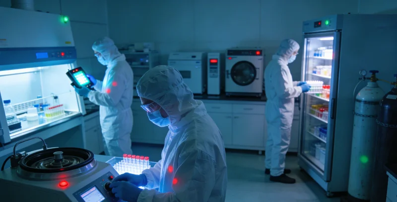 实验室技术人员正在操作精密仪器