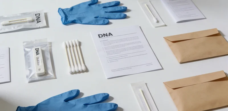 一个密封的隐私采样包放在干净的