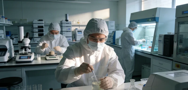 万核基因海东实验室内，身穿白大