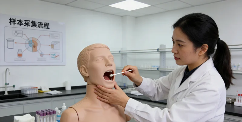 吴忠市民正在进行无痛口腔拭子采