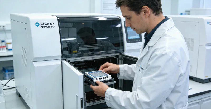 实验室技术人员进行高通量基因测