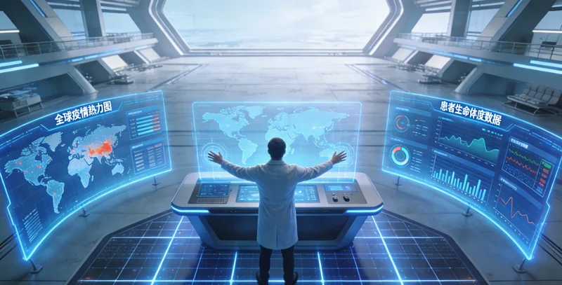 高科技基因测序实验室内部工作场