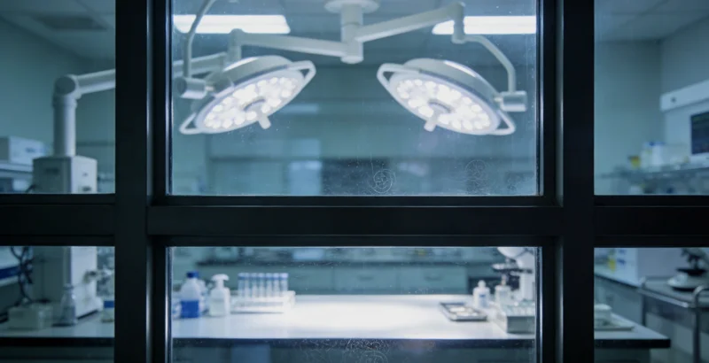 专业医学实验室内，技术人员操作