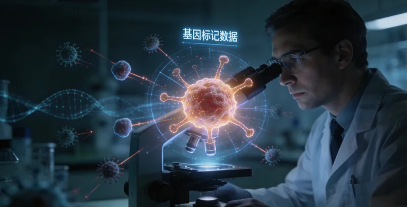 高科技基因测序实验室内部工作场