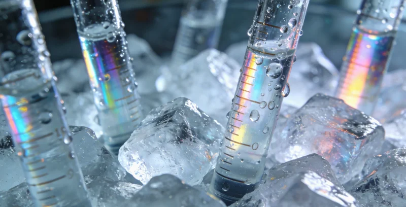 医生在诊室内向患者展示影像片,