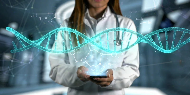 象征基因与健康的抽象概念图