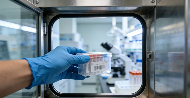 医生正在电脑前认真分析基因检测