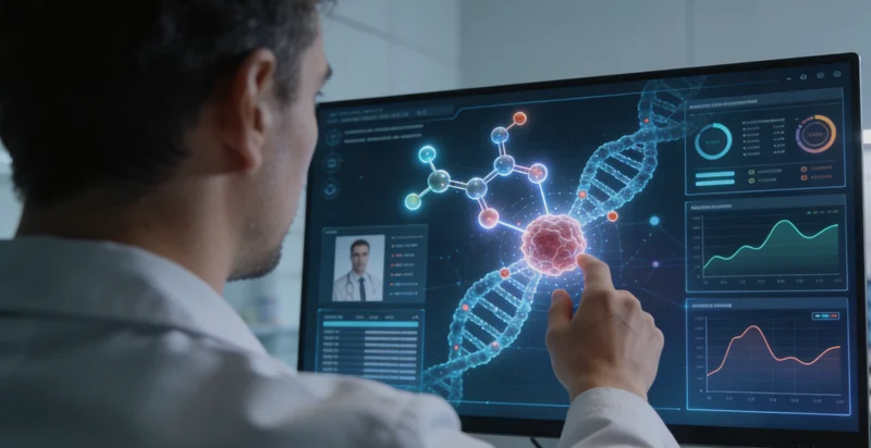 珠海市民查看基因检测报告与医生