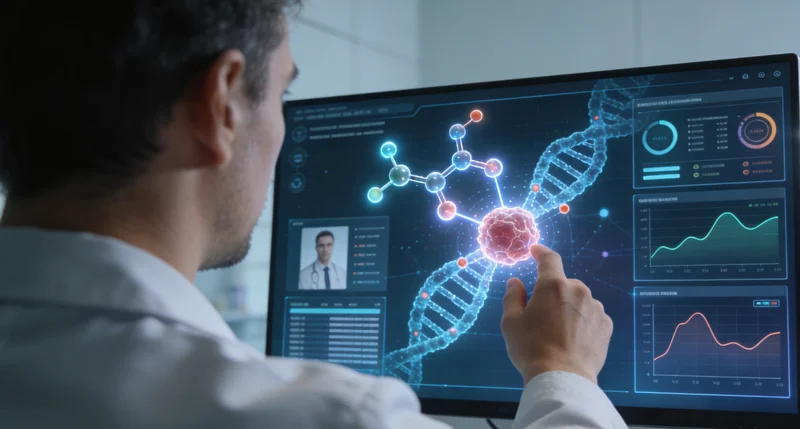 新郑肠癌患者与医生讨论基因检测