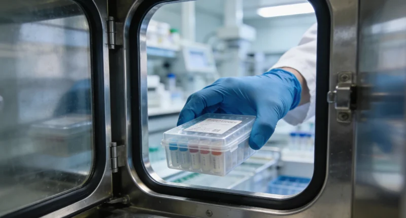 基因检测实验室中,技术人员正在