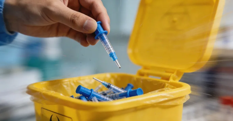 科研人员在生物安全柜内进行样本