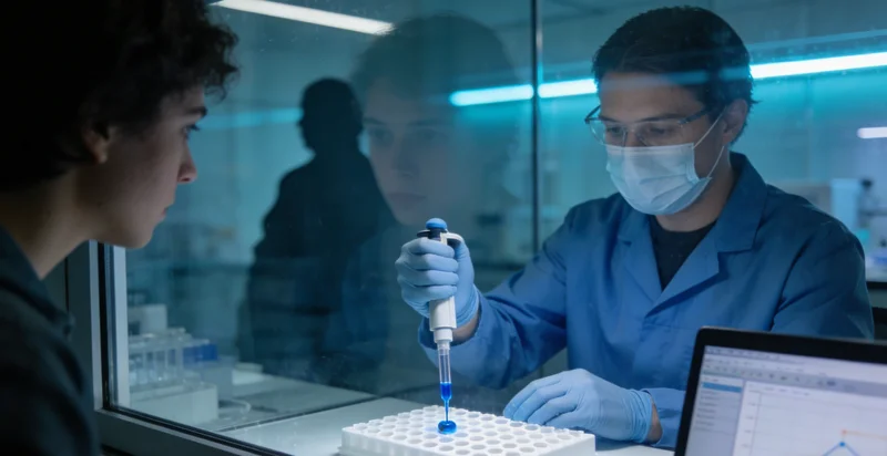 现代化PCR实验室内部,技术人