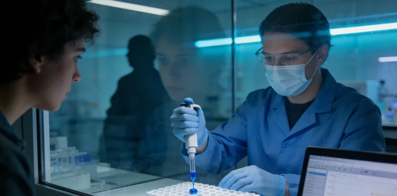 实验室内技术人员正在进行精密的