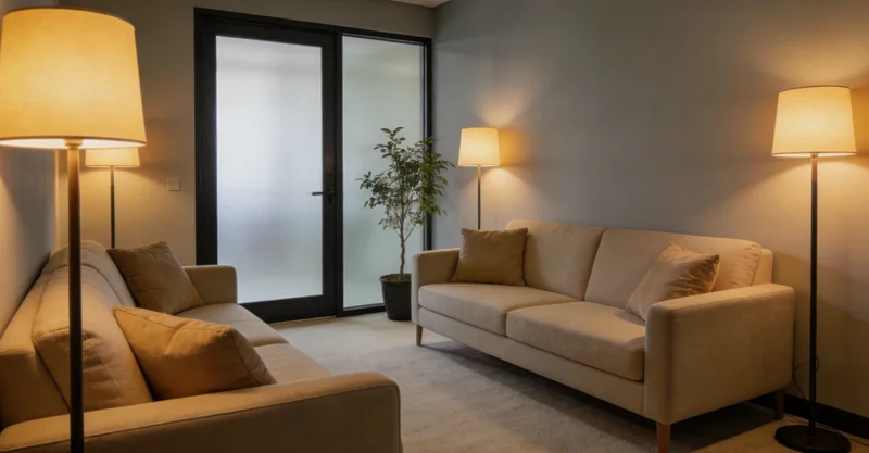 温馨的家庭场景,寓意通过专业检