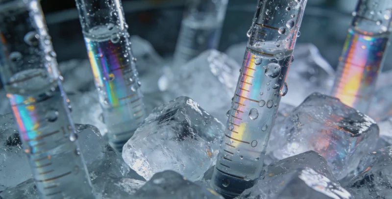 专业冷链运输箱，内部放置生物样