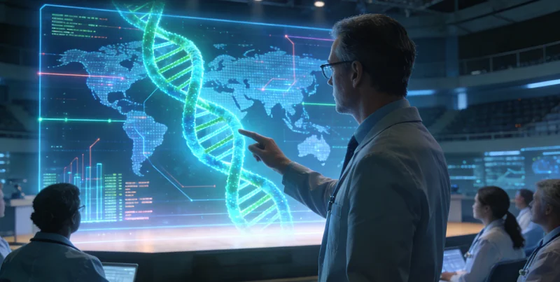 先进的基因测序仪器在实验室中运