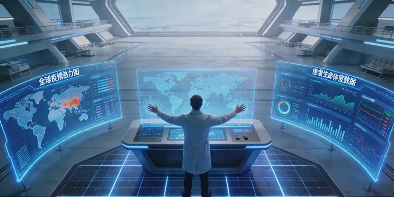 高科技基因测序实验室内部工作场