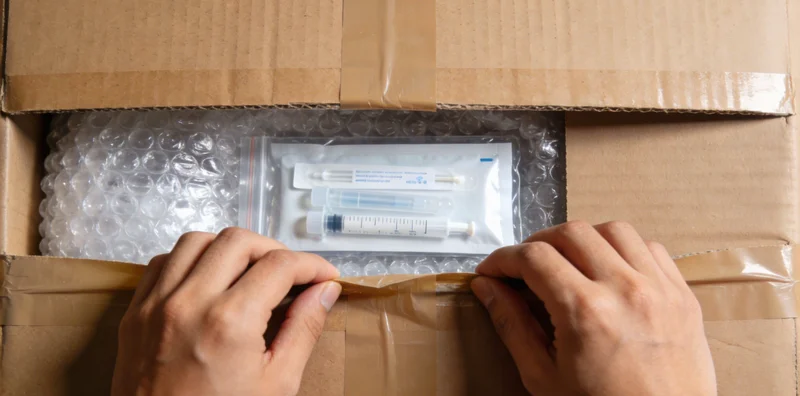 医生在诊室中向患者耐心解读基因