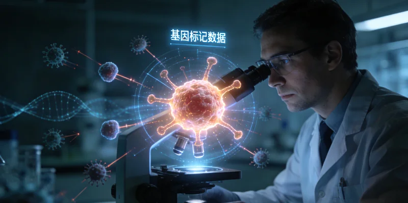 高科技基因测序实验室内部工作场