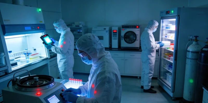 左右分屏对比图：一侧是传统显微