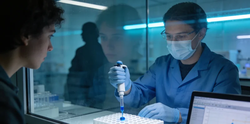 实验室内技术人员正在进行PCR