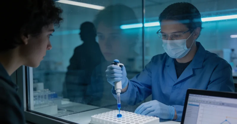 实验室技术人员正在操作复杂的高