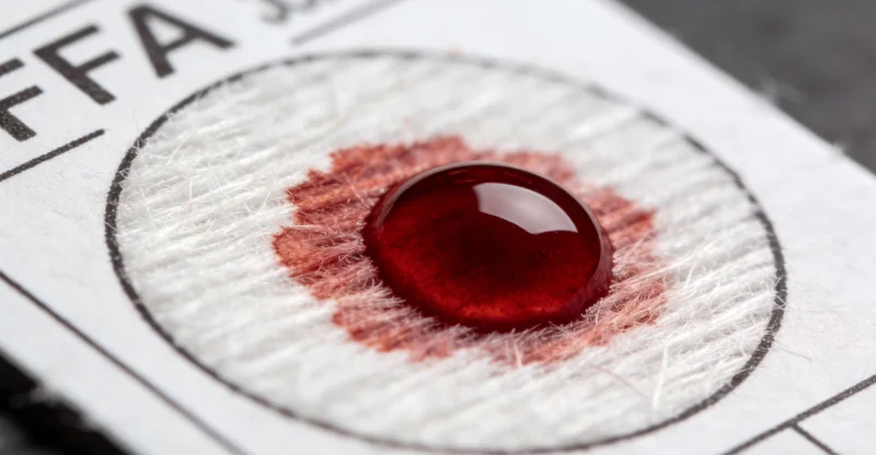 佩戴手套的医护人员正在使用拭子