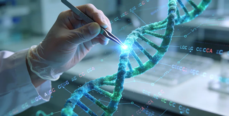 实验室技术人员进行基因测序数据