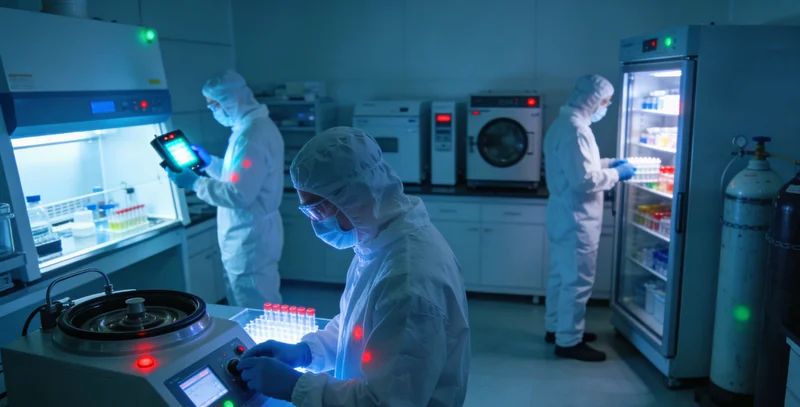 不同类型检测实验室内部工作场景