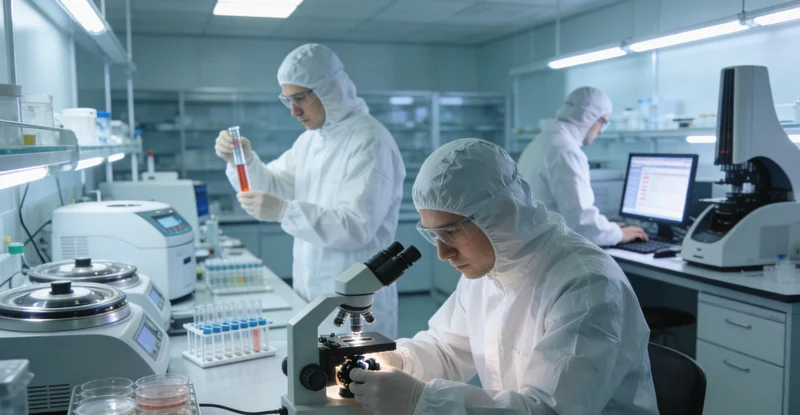 实验室内专业人员正在操作精密仪