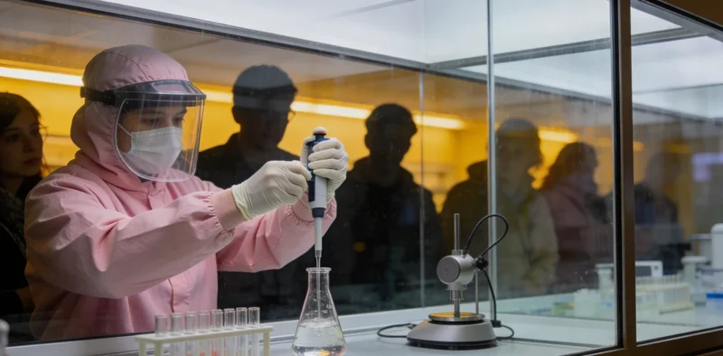 专业实验室人员进行基因检测数据