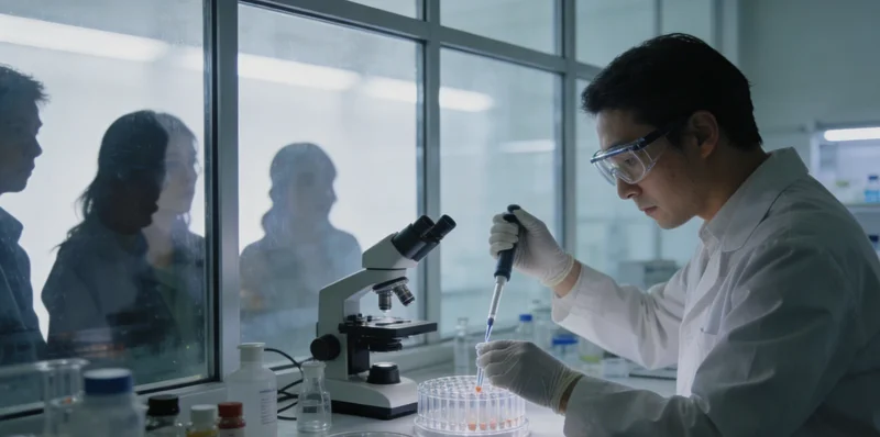 专业人员在实验室内进行基因检测