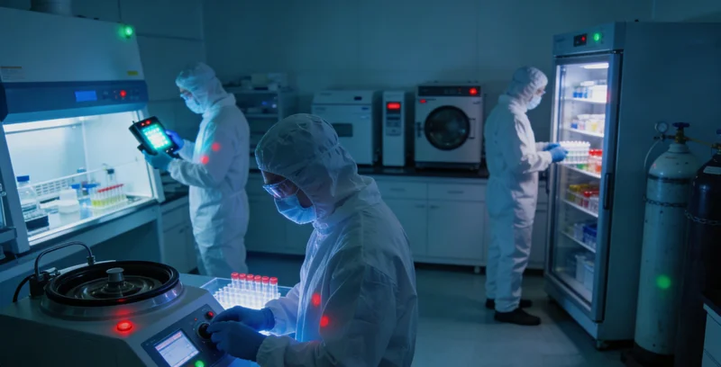 实验室内高通量测序仪器正在运行