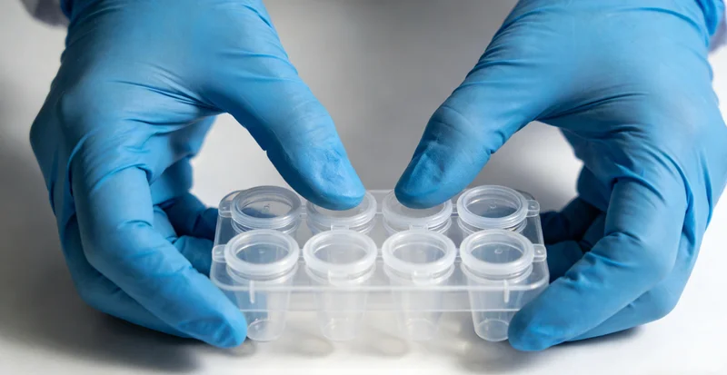 实验员在生物安全柜内处理临床样