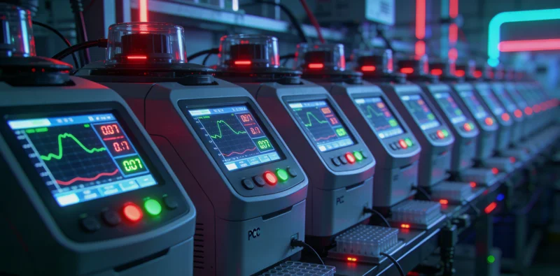 专业实验室中,技术人员操作高通